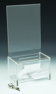 Clear Acrylic Locking Coin or Suggestion or Ballot Box