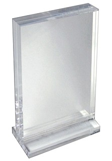 Clear Acrylic Deluxe Block Frames with Base in Lucite or Plexi