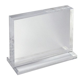 Clear Acrylic Deluxe Block Frames with Base in Lucite or Plexi