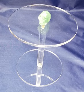 Clear Acrylic Circular Barbell Platform Pedetsal Riser in Plexi or Lucite