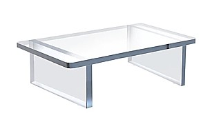 Clear Heavy Duty THICK Acrylic Rectangular Wide Bench Riser in Plexi or Lucite