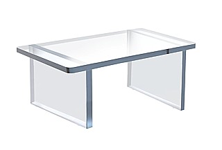 Clear Heavy Duty THICK Acrylic Rectangular Wide Bench Riser in Plexi or Lucite