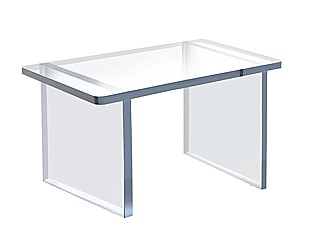 Clear Heavy Duty THICK Acrylic Rectangular Wide Bench Riser in Plexi or Lucite