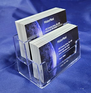 Clear Molded Styrene 2 Pocket Business Card Holder