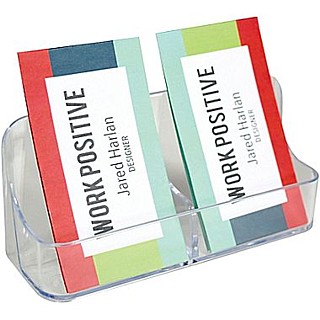 Clear Molded Styrene 2 Pocket Vertical Business Card Holder