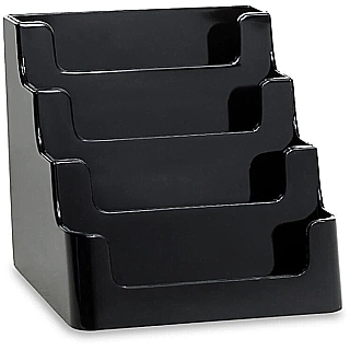 Black Molded Styrene 4 Pocket Business Card Holder