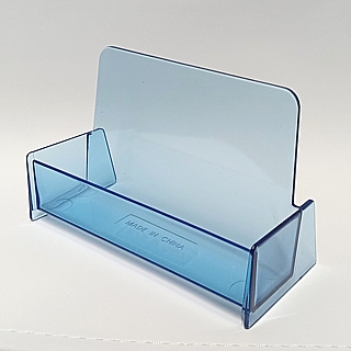 Transparent Blue Molded Business Card Holder