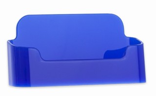 Blue Molded Styrene Business Card Holder