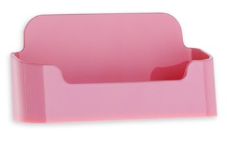 Pink Molded Styrene Business Card Holder