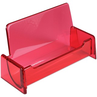 Transparent Red Molded Styrene Business Card Holder