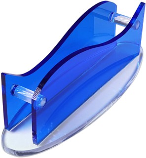 Blue Acrylic Upscale Wavy Business Card Holder