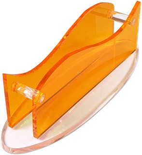 Orange Acrylic Upscale Wavy Business Card Holder