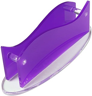 Purple Acrylic Upscale Wavy Business Card Holder