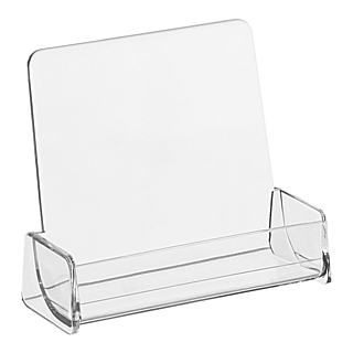 Clear Molded Styrene Business Card Holder with High Back