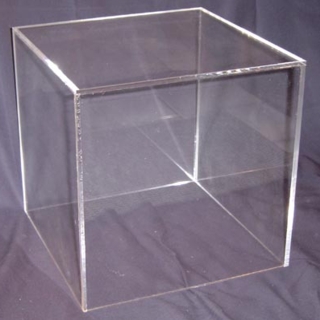 Acrylic Cube Clear Display Square 5 Sided Box Perspex Case Shop Holder Events 