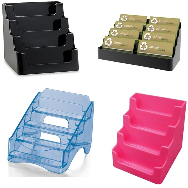 Colored Multiple Business Card and Gift Card Holders in Acrylic and Plastic, Plexi, plexiglass, plexiglas, lucite
