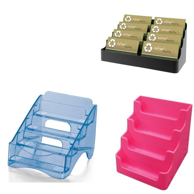 Colored Multiple Business Card and Gift Card Holders in Acrylic and Plastic, Plexi, plexiglass, plexiglas, lucite