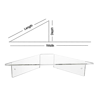 Clear Acrylic Wallmount Shelf for Mounting with Screws to Drywall or Other Flat Surface