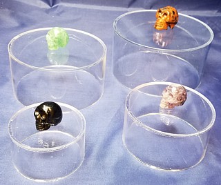 Clear Acrylic Round Cylinder Ring Risers of 4 in Plexi or Lucite