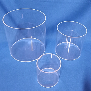 Clear Acrylic Round Cylinder Ring Riser Set of 3 in Plexi or Lucite