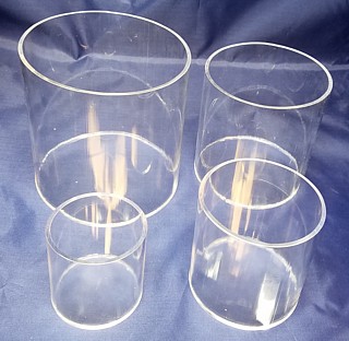 Clear Acrylic Round Cylinder Ring Risers of 4 in Plexi or Lucite