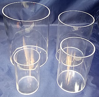 Clear Acrylic Round Cylinder Ring Risers of 4 in Plexi or Lucite