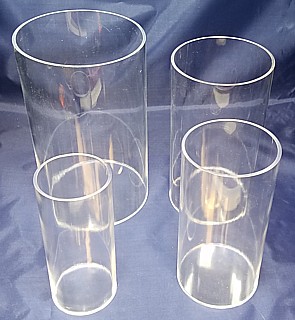 Clear Acrylic Round Cylinder Ring Riser Set of 4 in Plexi or Lucite