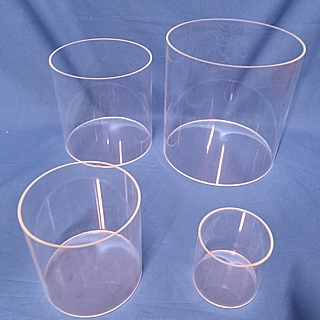 Clear Acrylic Round Cylinder Ring Riser Set of 4 in Plexi or Lucite