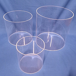 Clear Acrylic Round Cylinder Ring Risers of 3 in Plexi or Lucite