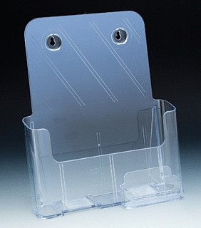 Countertop Wallmount Brochure Literature Holder with Business Card Holder Model CW8.5BC