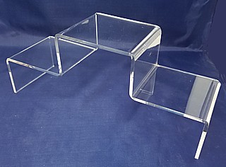 Clear Acrylic 3 Step Double StairStep Platform Riser