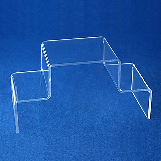 Clear Acrylic 3 Step Double StairStep Platform Riser