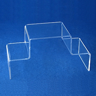 Clear Acrylic 3 Step Double StairStep Platform Riser