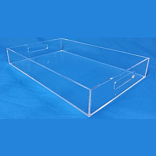 Clear Acrylic Lucite Plexi Trays with Handles