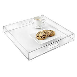 Clear Deluxe Acrylic Tray with Handles For Upscale Serving and Display