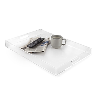 Clear Deluxe Acrylic Tray with Handles For Upscale Serving and Display