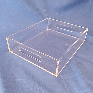 Clear Deluxe Acrylic Tray with Handles For Upscale Serving and Display