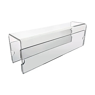 Acrylic Riser with 2 Built-in Plexi Sign Holders - Cubicle Name Tag Holder
