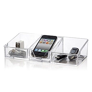 Acrylic Electronics Docking and Charging Station for SmartPhones, Cell phones and Tablets