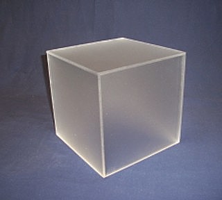 5-Sided Cube in Frosted Acrylic, Plexiglas, Plexiglass, Lucite, Plastic