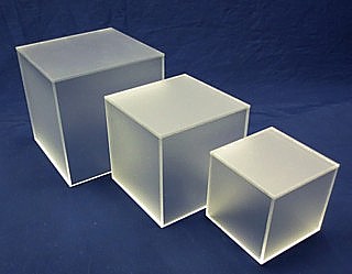 Frosted Acrylic 5-Sided Cubes and Plexi Boxes made from Plexiglas, Plexiglass, lucite and plastic