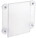 Acrylic Sign Holder with Suction Cups for Glass Window Mounting