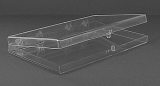 Clear Molded Styrene Plastic 2 Piece Hinged Box Container