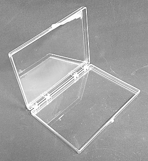 Clear Molded Styrene Plastic 2 Piece Hinged Box Container