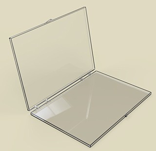 Clear Molded Styrene Plastic 2 Piece Hinged Box Container