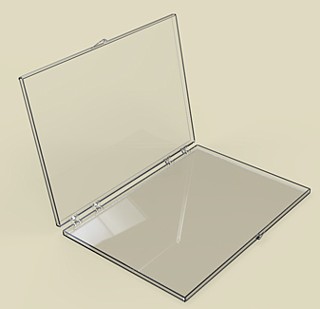 Clear Molded Styrene Plastic 2 Piece Hinged Box Container