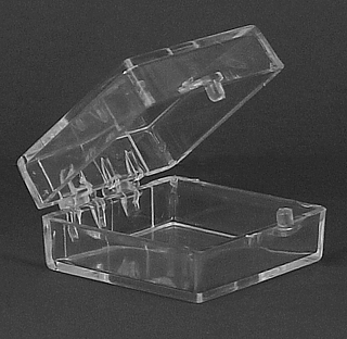 Clear Molded Styrene Plastic 2 Piece Hinged Box Container