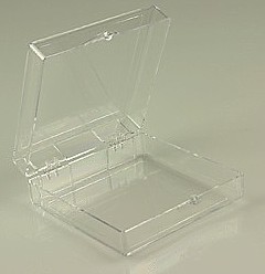 Clear Molded Styrene Plastic 2 Piece Hinged Box Container