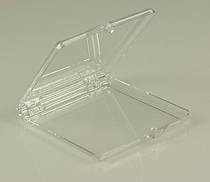 Clear Molded Styrene Plastic 2 Piece Hinged Box Container