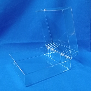 Clear Plastic Hinged Box 4-9/16 x 4-9/16 x 2